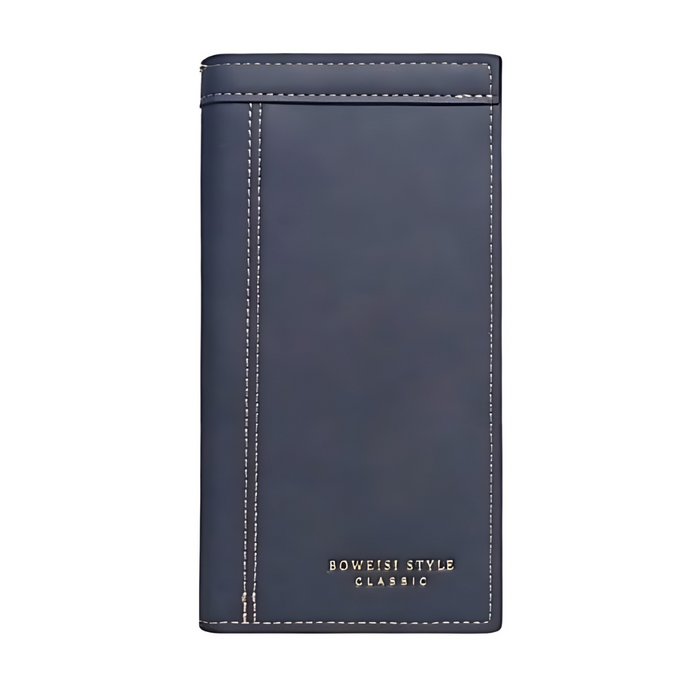 Boweisi Style Classic Long Leather Wallet with Mobile Pocket