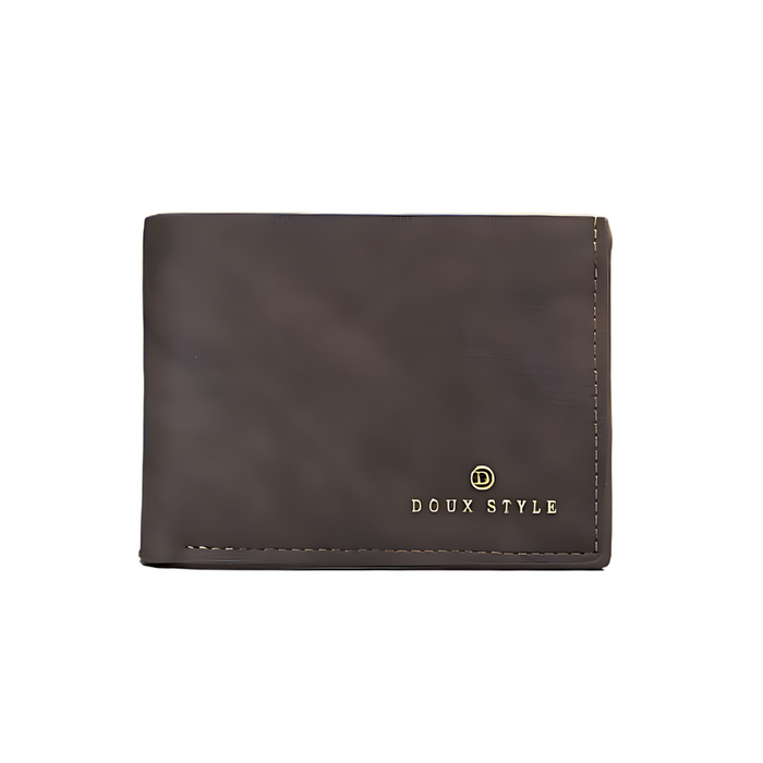 Doux Style Leather Wallet with Zip, Card Slots, and Two Cash Pockets