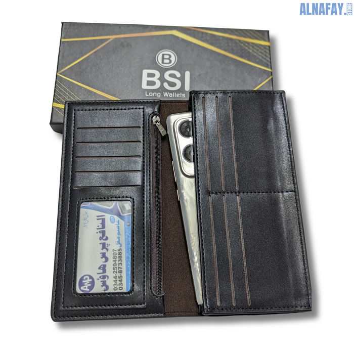 Original Leather Long Wallet with Mobile Pocket for Men (BSI)